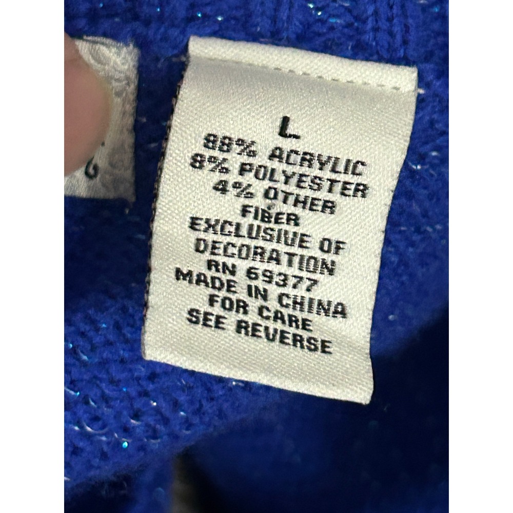 Isabella's Closet Blue Happy Howlidays Dachshund Sparkle Sweater Large - Picture 4 of 12